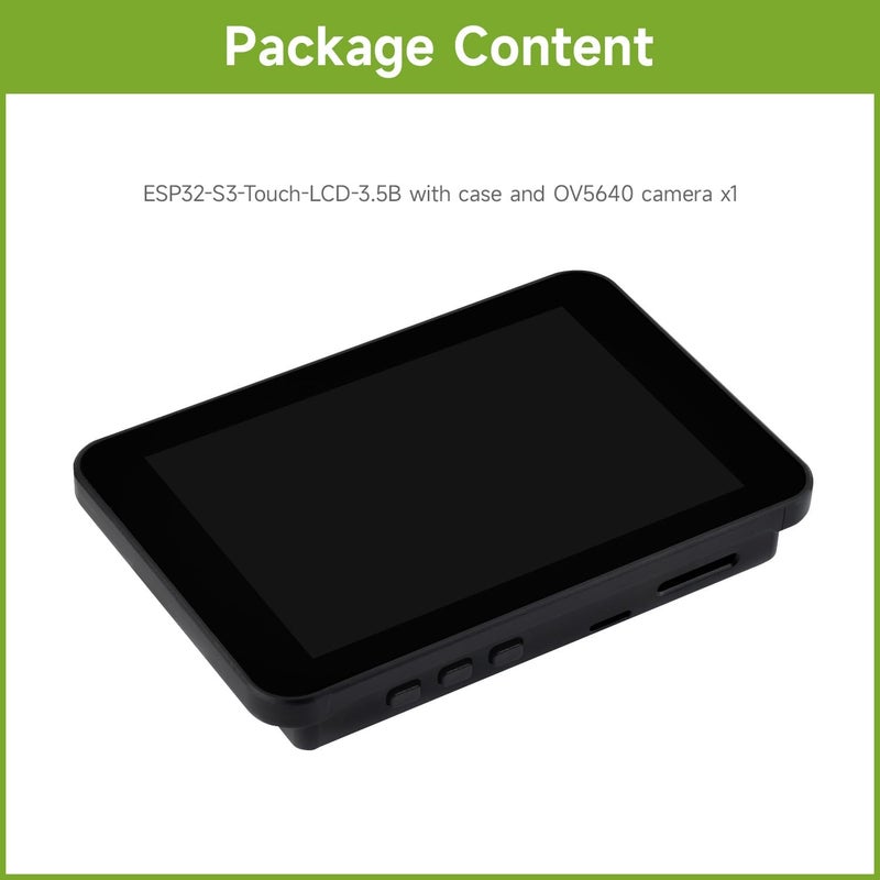 Waveshare ESP32-S3 3.5inch Capacitive Touch Display Development Board Type B, 320×480, IPS, 262K Color, QSPI, Onboard Camera Interface, Wi-Fi and Bluetooth 5, ESP32 with Display, with Protective Case - Image 2